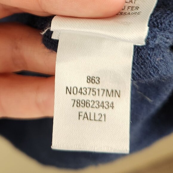 Nordstrom Washable Merino Wool Quarter Zip Lightweight Knit Sweater Navy Blue XL - Picture 9 of 9